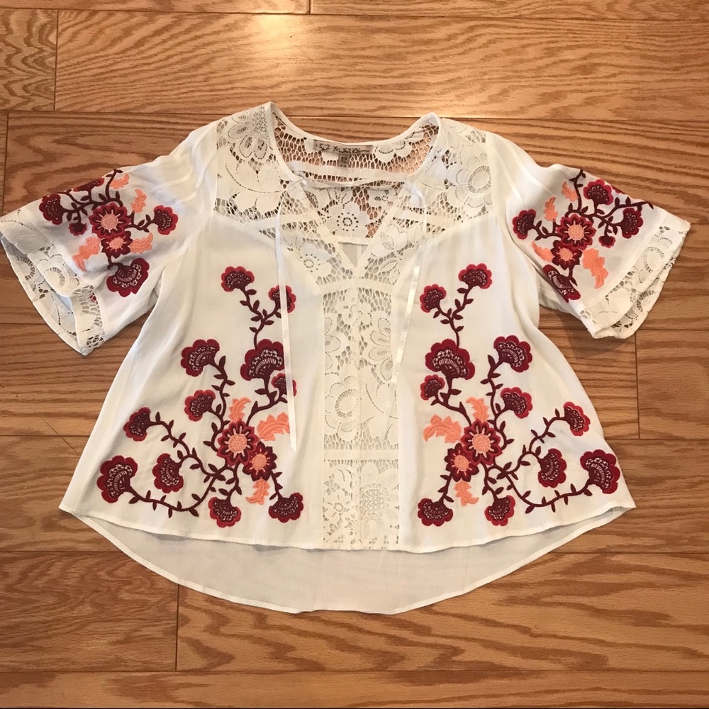 For Love and Lemons Embroidered Blouse